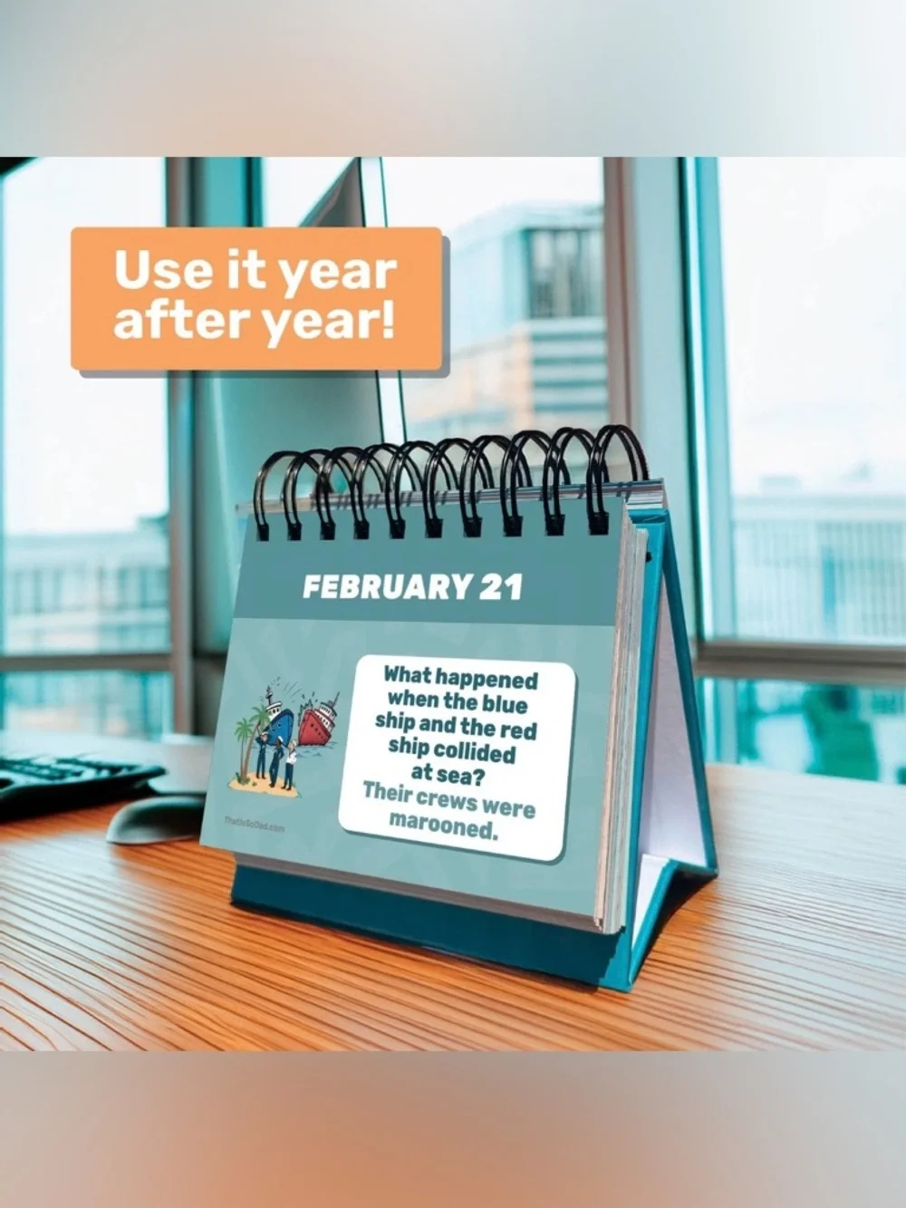 Dad Joke Calendar | 365 Funny Jokes Perpetual Desk Calendar Gift
